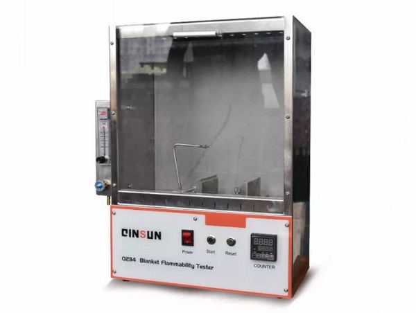 Fabric textile 45 degree flammability tester